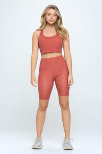 Sunset Gingham Print Activewear Set - Jessiz Boutique