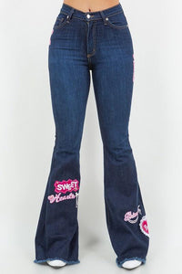 SweetHeart Bell Bottom Jeans - Jessiz Boutique