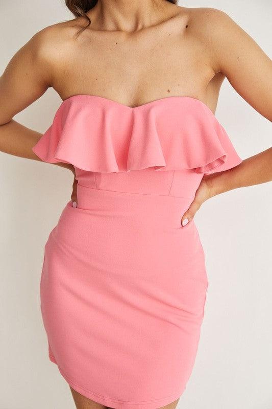 Sweetheart Neckline Lined Mini Dress - Jessiz Boutique