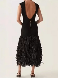 Tassel Backless Zipper Dress - Jessiz Boutique