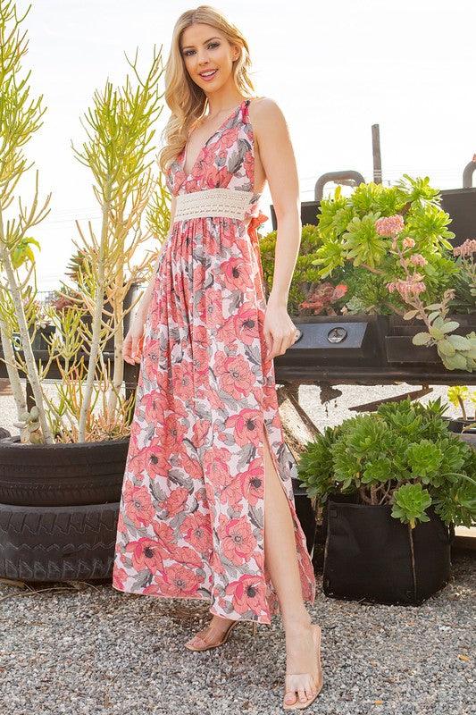 Tie Back Floral Dress - Jessiz Boutique