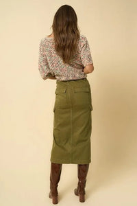 True Olive Cargo Midi Skirt - Jessiz Boutique