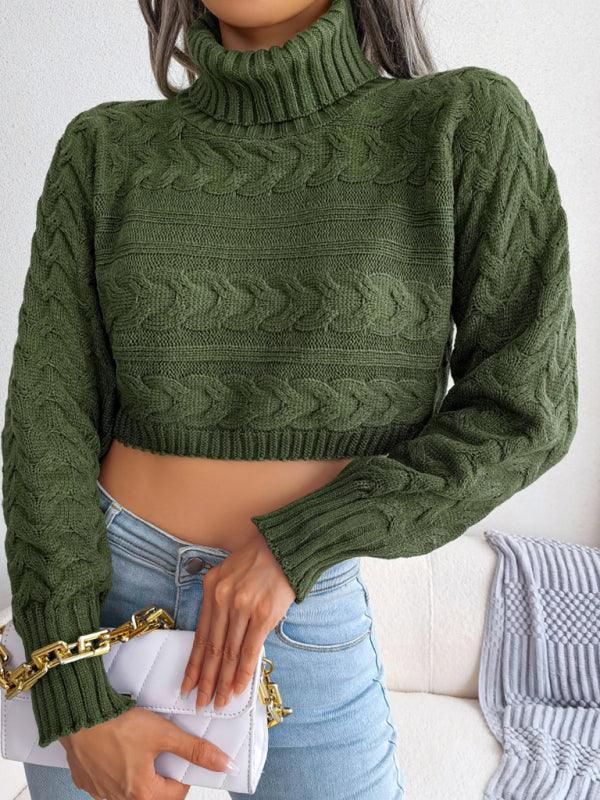 Twisted High Neck Navel Sweater - Jessiz Boutique