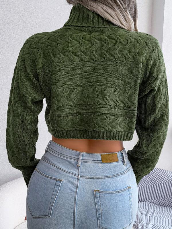 Twisted High Neck Navel Sweater - Jessiz Boutique
