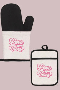 Valentine's Day Love Vibes Pink Oven Mitt Glove - Jessiz Boutique