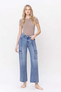 VERVET by Flying Monkey High Rise Dad Cargo Jeans - Jessiz Boutique