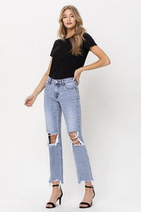 VERVET by Flying Monkey Super High Rise 90's Straight Crop Jeans - Jessiz Boutique