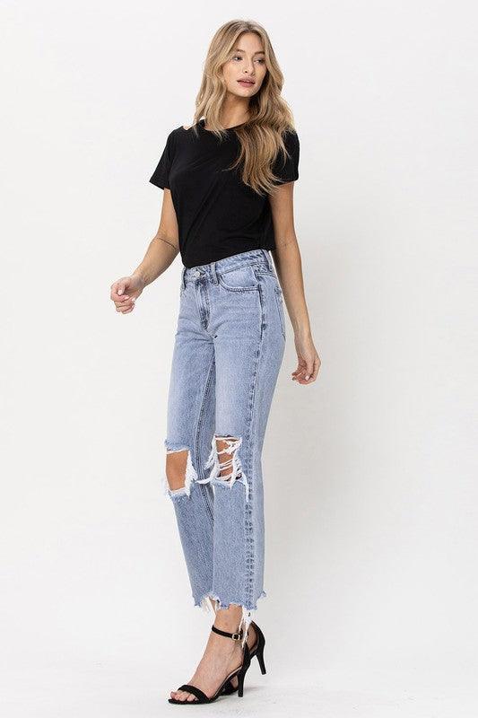 VERVET by Flying Monkey Super High Rise 90's Straight Crop Jeans - Jessiz Boutique