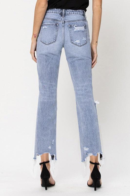 VERVET by Flying Monkey Super High Rise 90's Straight Crop Jeans - Jessiz Boutique