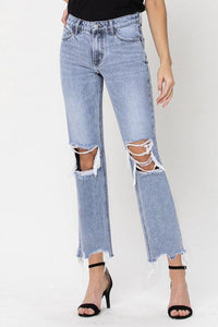 VERVET by Flying Monkey Super High Rise 90's Straight Crop Jeans - Jessiz Boutique