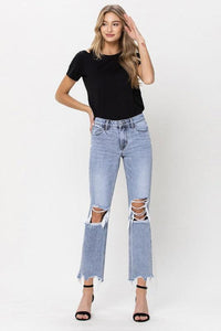 VERVET by Flying Monkey Super High Rise 90's Straight Crop Jeans - Jessiz Boutique