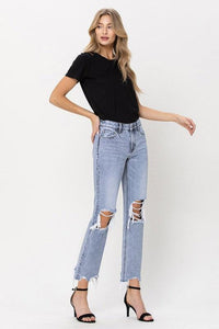 VERVET by Flying Monkey Super High Rise 90's Straight Crop Jeans - Jessiz Boutique