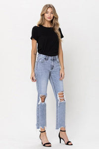 VERVET by Flying Monkey Super High Rise 90's Straight Crop Jeans - Jessiz Boutique