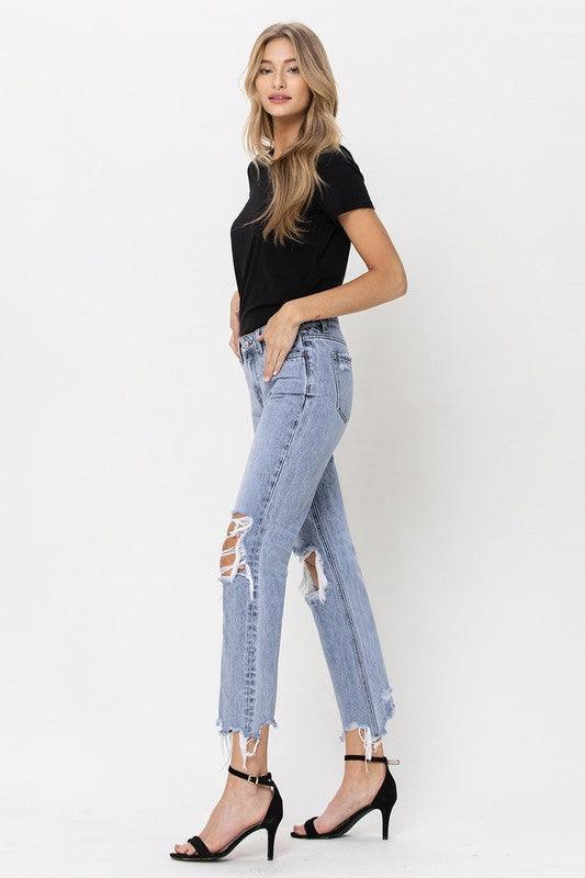 VERVET by Flying Monkey Super High Rise 90's Straight Crop Jeans - Jessiz Boutique