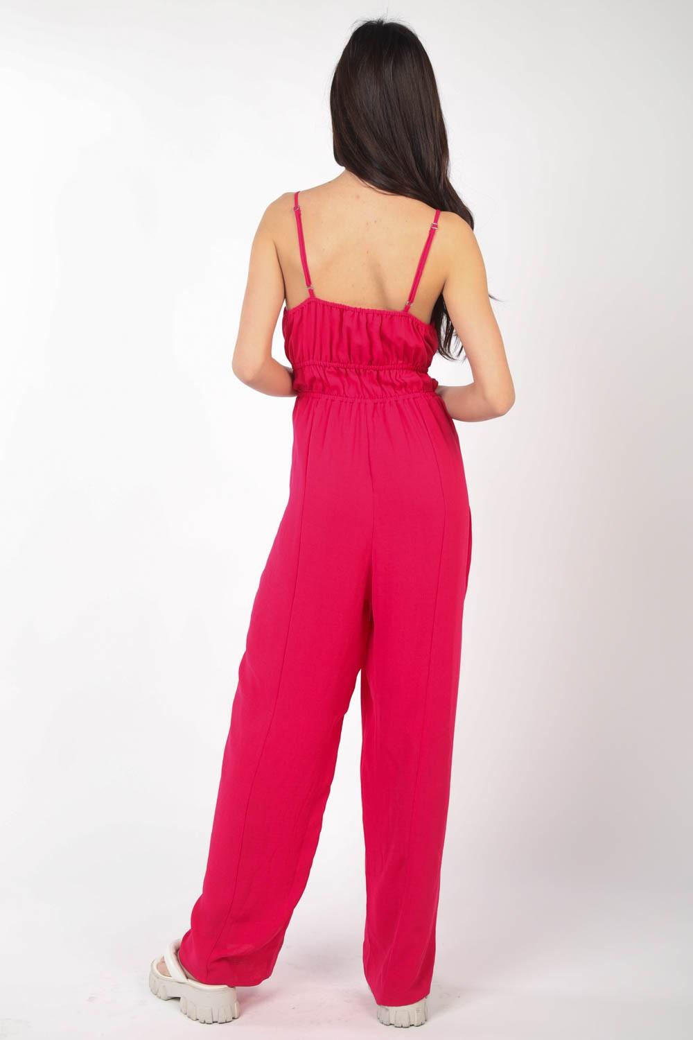 VERY J Pintuck Detail Woven Sleeveless Jumpsuit - Jessiz Boutique