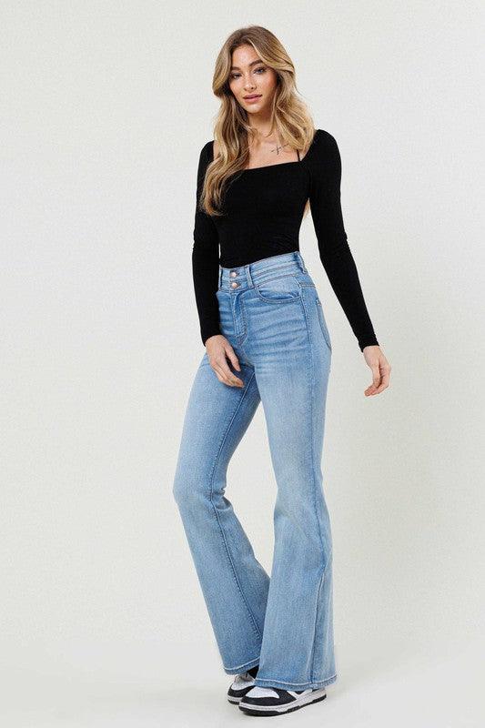Vibrant M.i.U. High-Waisted Flare Jeans - Jessiz Boutique