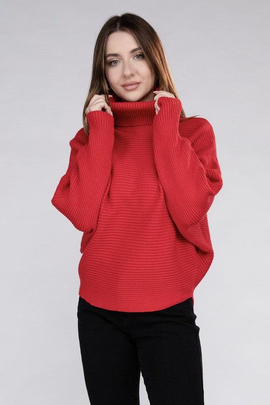 Viscose Dolman Sleeve Turtleneck Sweater - Jessiz Boutique