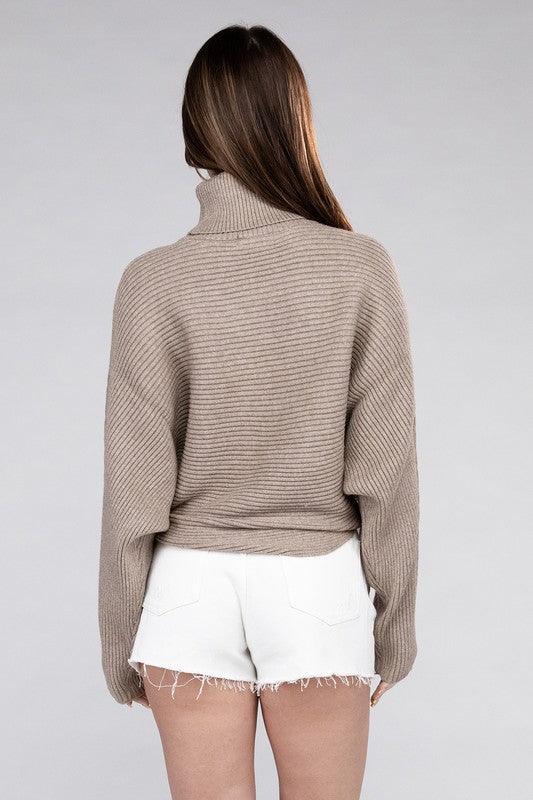 Viscose Dolman Sleeve Turtleneck Sweater - Jessiz Boutique