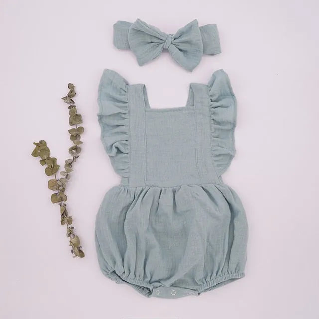 Organic Cotton Summer Baby Girl Playsuit