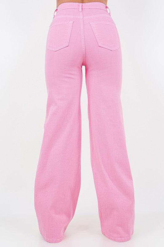 Wide Leg Jean in Bubble Gum - Jessiz Boutique