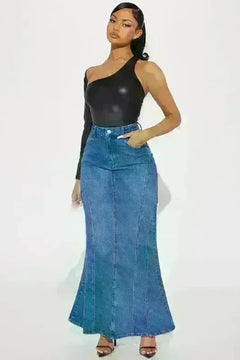 Women Fashion Denim Maxi Skirt - Jessiz Boutique