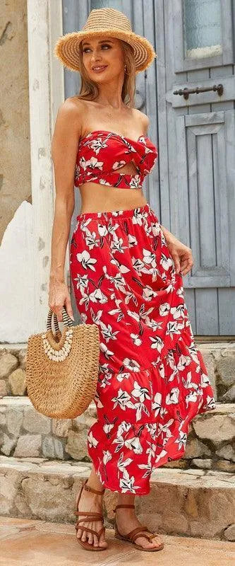 Women's Long Skirt Two Piece Set - Jessiz Boutique