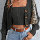 Women’s Tube Cable Knit Long Sleeve Cropped Cardigan Set - Jessiz Boutique