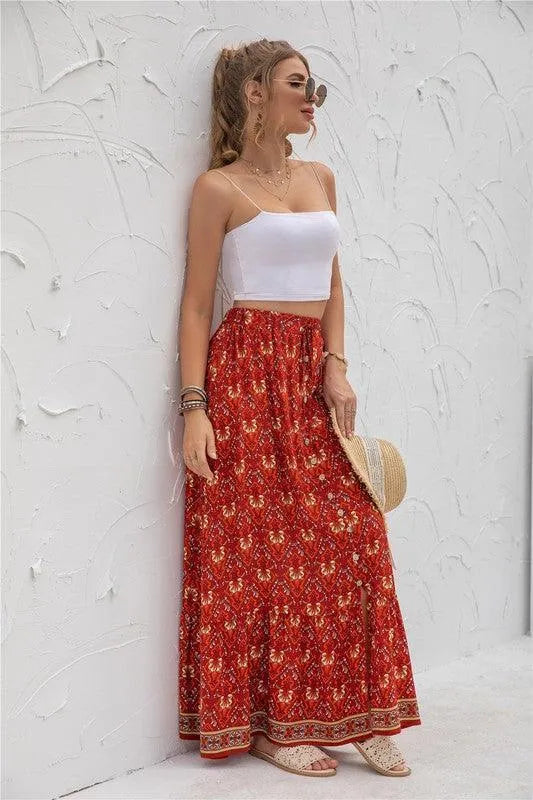 Womens Print Maxi Skirt - Jessiz Boutique