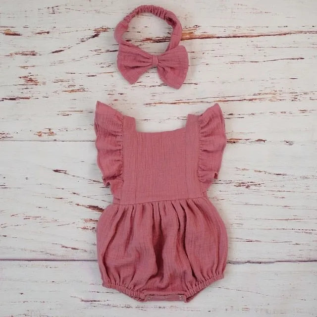 Organic Cotton Summer Baby Girl Playsuit