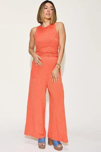 Basic Bae Ribbed Tank and Wide Leg Pants Set - Jessiz Boutique