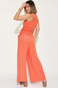 Basic Bae Ribbed Tank and Wide Leg Pants Set - Jessiz Boutique