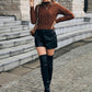 Casual Long Sleeve Twist Sweater - Jessiz Boutique