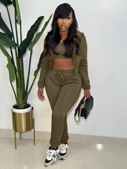 Fleece sweatshirt Hooded Suit - Jessiz Boutique