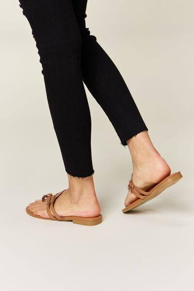 Forever Link Cutout PU Leather Open Toe Sandals - Jessiz Boutique