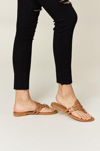 Forever Link Cutout PU Leather Open Toe Sandals - Jessiz Boutique