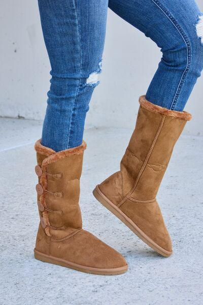 Forever Link Warm Fur Lined Flat Boots - Jessiz Boutique