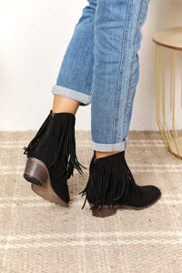 Fringe Cowboy Western Ankle Boots - Jessiz Boutique