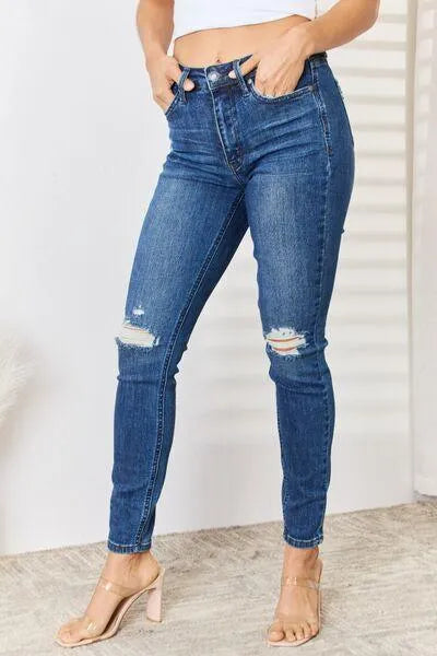 Judy Blue High Waist Distressed Slim Jeans - Jessiz Boutique