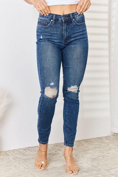 Judy Blue High Waist Distressed Slim Jeans - Jessiz Boutique