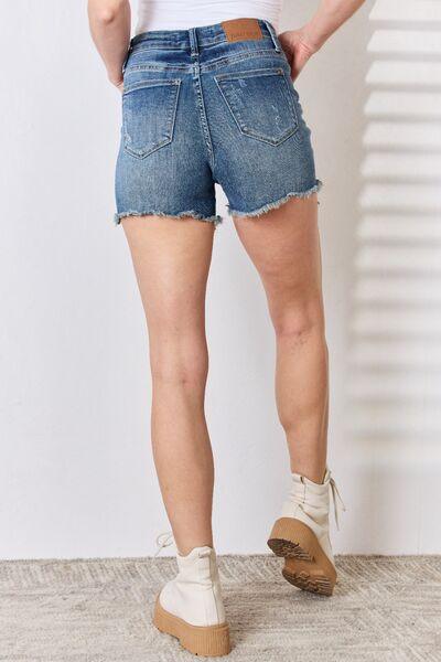 Judy Blue Tummy Control Fray Hem Shorts - Jessiz Boutique
