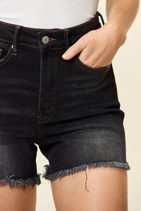 Judy Blue Tummy Control Fray Hem Shorts - Jessiz Boutique