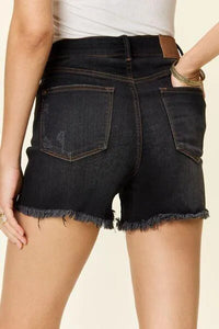 Judy Blue Tummy Control Fray Hem Shorts - Jessiz Boutique