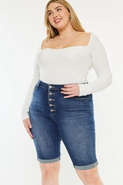 Kancan Cat's Whiskers Button Fly Denim Shorts - Jessiz Boutique