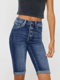 Kancan Cat's Whiskers Button Fly Denim Shorts - Jessiz Boutique