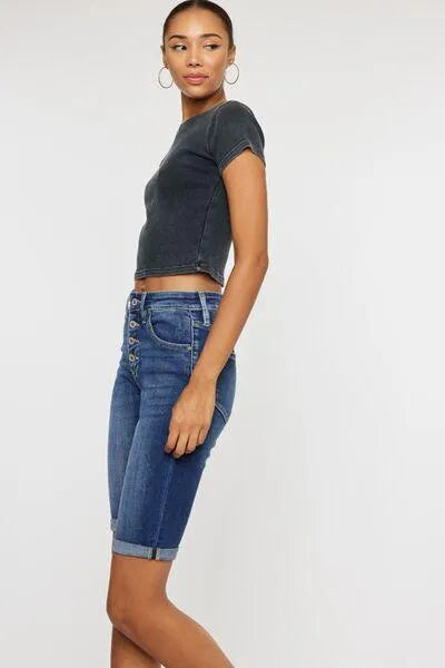 Kancan Cat's Whiskers Button Fly Denim Shorts - Jessiz Boutique