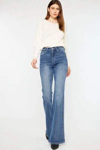 Kancan Cat's Whiskers High Waist Flare Jeans - Jessiz Boutique