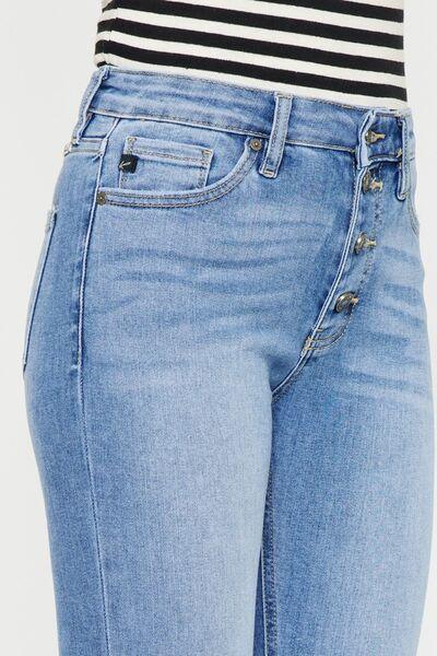 Kancan Distressed Cat's Whiskers Button Fly Jeans - Jessiz Boutique