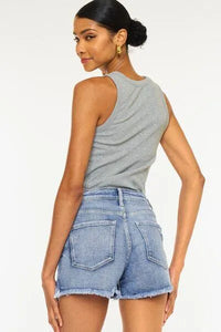 Kancan Distressed Raw Hem Denim Shorts - Jessiz Boutique