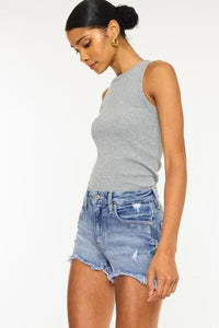 Kancan Distressed Raw Hem Denim Shorts - Jessiz Boutique