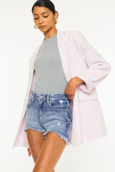 Kancan Distressed Raw Hem Denim Shorts - Jessiz Boutique